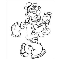 Dessin à colorier: Popeye (Super-héros) #84711 - Coloriages à imprimer
