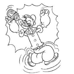 Dessin à colorier: Popeye (Super-héros) #84715 - Coloriages à imprimer