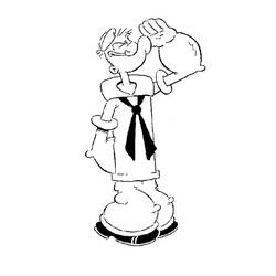 Dessin à colorier: Popeye (Super-héros) #84728 - Coloriages à imprimer