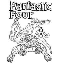 Dessin à colorier: Quatre Fantastiques (Super-héros) #76445 - Coloriages à imprimer