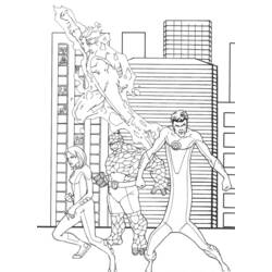 Dessin à colorier: Quatre Fantastiques (Super-héros) #76469 - Coloriages à imprimer