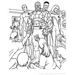 Dessin à colorier: Quatre Fantastiques (Super-héros) #76482 - Coloriages à imprimer