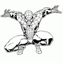 Dessin à colorier: Spiderman (Super-héros) #78859 - Coloriages à Imprimer