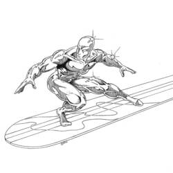 Dessin à colorier: Surfeur d'Argent (Super-héros) #81120 - Coloriages à Imprimer