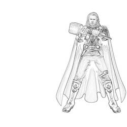 Dessin à colorier: Thor (Super-héros) #75759 - Coloriages à Imprimer