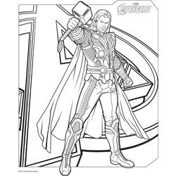 Dessin à colorier: Thor (Super-héros) #75760 - Coloriages à Imprimer