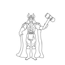 Dessin à colorier: Thor (Super-héros) #75765 - Coloriages à Imprimer