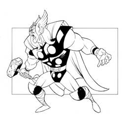 Dessin à colorier: Thor (Super-héros) #75767 - Coloriages à Imprimer