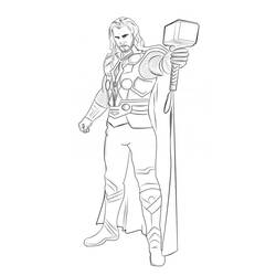 Dessin à colorier: Thor (Super-héros) #75778 - Coloriages à imprimer