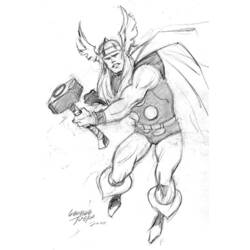 Dessin à colorier: Thor (Super-héros) #75810 - Coloriages à imprimer