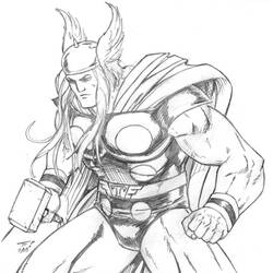 Dessin à colorier: Thor (Super-héros) #75839 - Coloriages à Imprimer