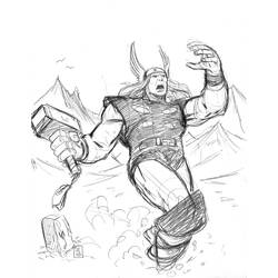 Dessin à colorier: Thor (Super-héros) #75846 - Coloriages à Imprimer Gratuits