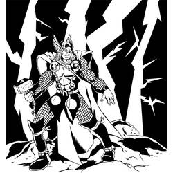 Dessin à colorier: Thor (Super-héros) #75848 - Coloriages à Imprimer Gratuits