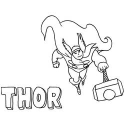Dessin à colorier: Thor (Super-héros) #75853 - Coloriages à imprimer