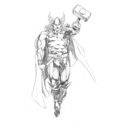 Dessin à colorier: Thor (Super-héros) #75858 - Coloriages à imprimer