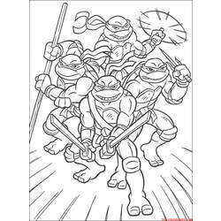Dessin à colorier: Tortues Ninja (Super-héros) #75354 - Coloriages à imprimer