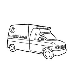 Dessin à colorier: Ambulance (Transport) #136755 - Coloriages à Imprimer