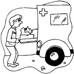 Dessin à colorier: Ambulance (Transport) #136757 - Coloriages à Imprimer