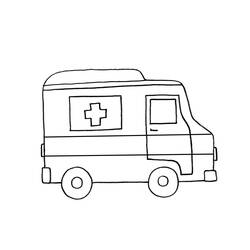 Dessin à colorier: Ambulance (Transport) #136833 - Coloriages à Imprimer