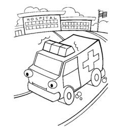 Dessin à colorier: Ambulance (Transport) #136836 - Coloriages à Imprimer Gratuits