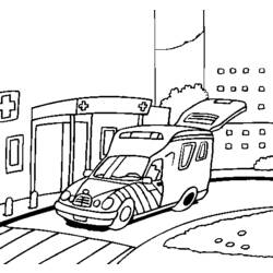Dessin à colorier: Ambulance (Transport) #136837 - Coloriages à Imprimer Gratuits