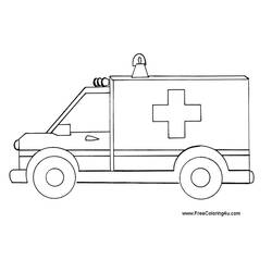 Dessin à colorier: Ambulance (Transport) #136874 - Coloriages à Imprimer