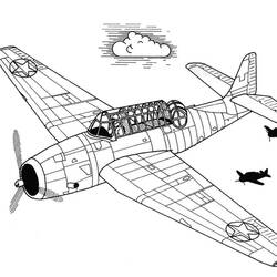 Dessin à colorier: Avion militaires (Transport) #141037 - Coloriages à Imprimer