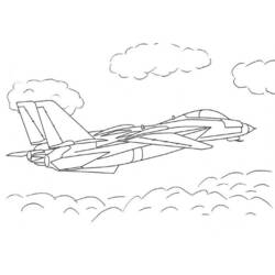 Dessin à colorier: Avion militaires (Transport) #141039 - Coloriages à imprimer