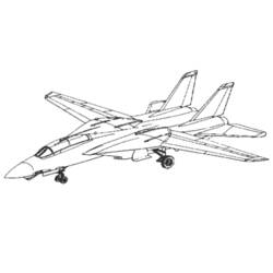 Dessin à colorier: Avion militaires (Transport) #141046 - Coloriages à Imprimer