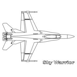 Dessin à colorier: Avion militaires (Transport) #141057 - Coloriages à Imprimer