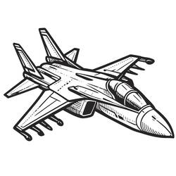 Dessin à colorier: Avions de Chasse (Transport) #202476 - Coloriages à Imprimer Gratuits