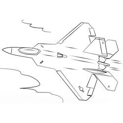 Dessin à colorier: Avions de Chasse (Transport) #202483 - Coloriages à Imprimer Gratuits
