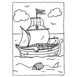 Dessin à colorier: Bateau / Navire (Transport) #137461 - Coloriages à Imprimer Gratuits