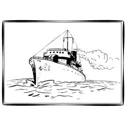 Dessin à colorier: Bateau / Navire (Transport) #137640 - Coloriages à Imprimer Gratuits