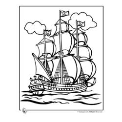 Dessin à colorier: Bateau pirate (Transport) #138214 - Coloriages à Imprimer Gratuits