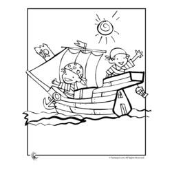 Dessin à colorier: Bateau pirate (Transport) #138228 - Coloriages à Imprimer Gratuits