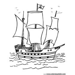 Dessin à colorier: Bateau pirate (Transport) #138230 - Coloriages à imprimer