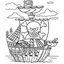 Dessin à colorier: Bateau pirate (Transport) #138239 - Coloriages à imprimer