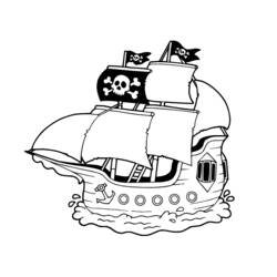 Dessin à colorier: Bateau pirate (Transport) #138240 - Coloriages à imprimer
