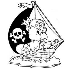 Dessin à colorier: Bateau pirate (Transport) #138255 - Coloriages à imprimer