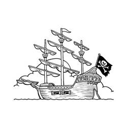 Dessin à colorier: Bateau pirate (Transport) #138270 - Coloriages à imprimer