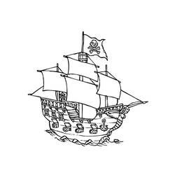 Dessin à colorier: Bateau pirate (Transport) #138349 - Coloriages à imprimer