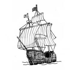 Dessin à colorier: Bateau pirate (Transport) #138404 - Coloriages à imprimer