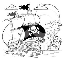 Dessin à colorier: Bateau pirate (Transport) #138411 - Coloriages à imprimer