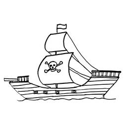 Coloriage Bateau pirate (Transport) #184821 à imprimer et colorier