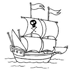 Coloriage Bateau pirate (Transport) #184827 à imprimer et colorier