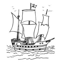 Coloriage Bateau pirate (Transport) #184828 à imprimer et colorier