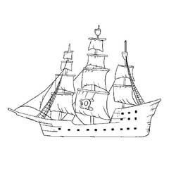 Coloriage Bateau pirate (Transport) #184832 à imprimer et colorier