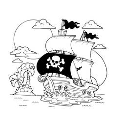 Coloriage Bateau pirate (Transport) #184835 à imprimer et colorier