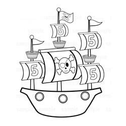 Coloriage Bateau pirate (Transport) #184836 à imprimer et colorier